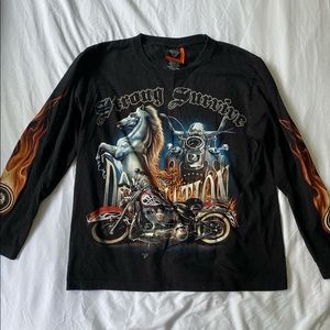 Authentic rock eagle motorcycle long sleeve